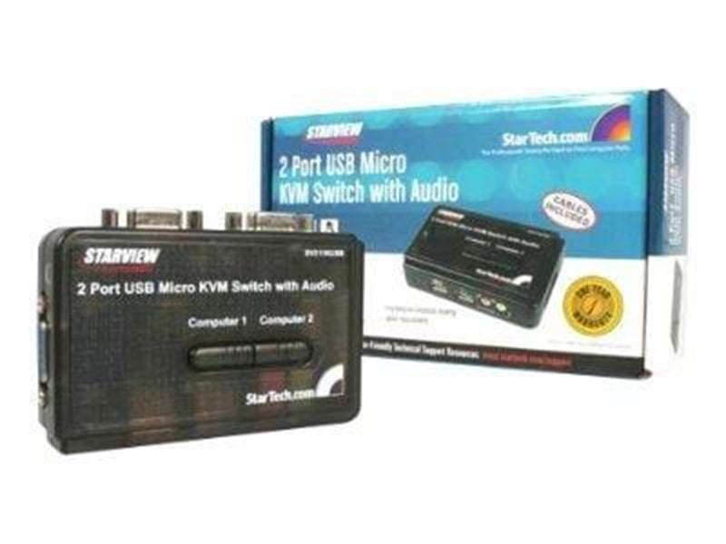 StarTech.com 2 Port USB VGA KVM Switch mit Audio und Kabel - KVM / Audio-Switch - 2 Anschlüsse