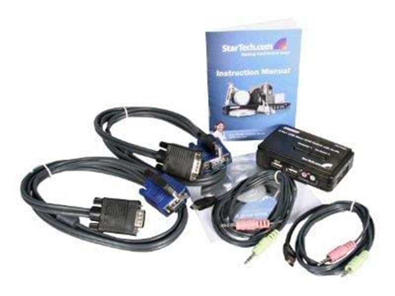 StarTech.com 2 Port USB VGA KVM Switch mit Audio und Kabel - KVM / Audio-Switch - 2 Anschlüsse