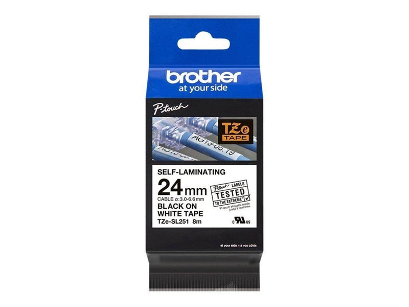 Brother TZe SL251 - black on white - Roll (2.4 cm x 8 m)