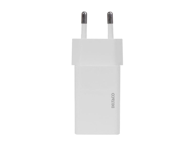 Deltaco USB wall charger 2x USB-A 2.4 A total 1