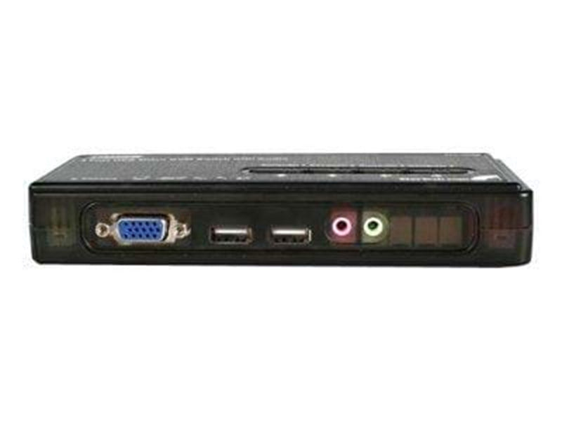 StarTech.com 4 Port Schwarz USB KVM Switch Kit mit Kabel und Audio - KVM / Audio-Switch - 4 Anschlüsse