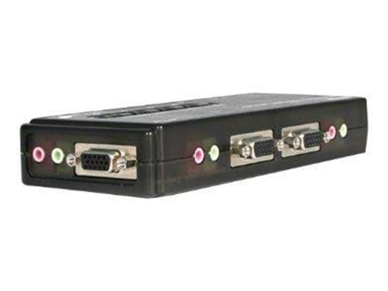 StarTech.com 4 Port Schwarz USB KVM Switch Kit mit Kabel und Audio - KVM / Audio-Switch - 4 Anschlüsse