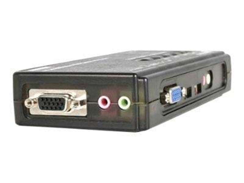 StarTech.com 4 Port Schwarz USB KVM Switch Kit mit Kabel und Audio - KVM / Audio-Switch - 4 Anschlüsse