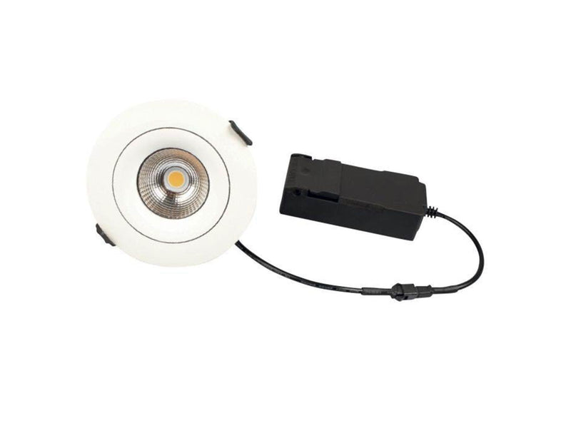 Scan Products Sabina lp 230v dimmable flicker free 5.4w 2700k cri90 400lm ip44 matt white round
