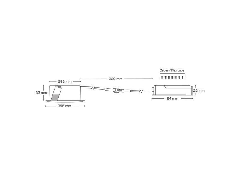 Scan Products Sabina lp 230v dimmable flicker free 5.4w 2700k cri90 400lm ip44 matt white round