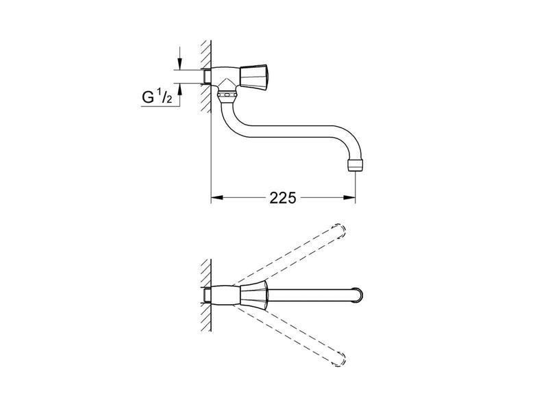 Grohe Costa, Auslaufventil, DN 15, chrom