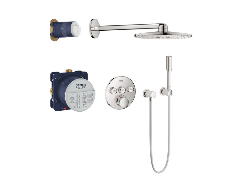 Grohe Grohtherm SmartControl, Duschsystem Unterputz mit Rainshower SmartActive 310, chrom