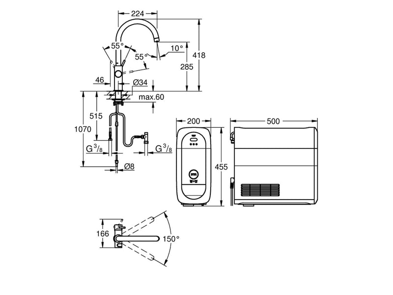 Grohe Blue Home, C-Auslauf Starter Kit, chrom
