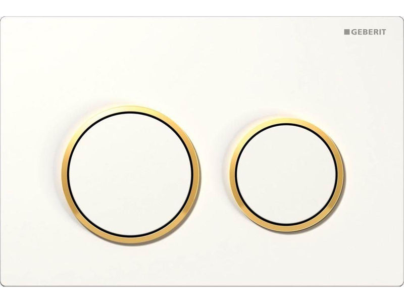 Geberit actuator plate omega20 for dual flush: white / gold