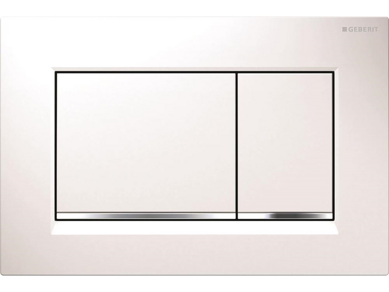 Geberit actuator plate sigma30 white/bright chrome/white