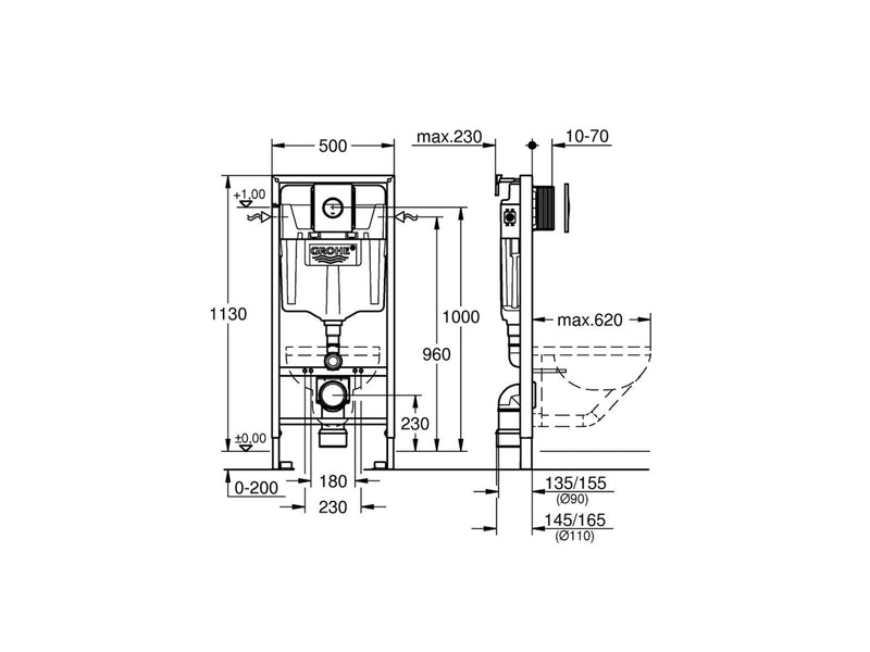 Grohe Rapid sl 3in1 wc 6-9 l 1.13m sc