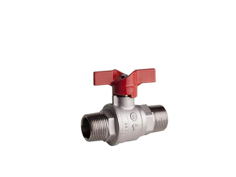 Pettinaroli M x m heavyduty fullway ball valve red butterfly handle te