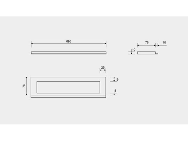 Unidrain HighLine frame 700/10 mm Brushed
