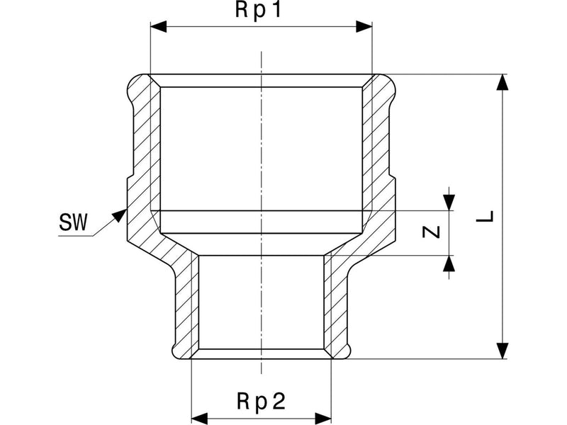 Viega Form socket 1 1/2" x 1" gunmetal