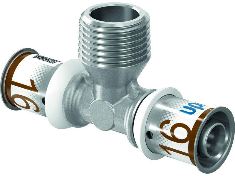 Uponor s-press plus tee adapter male thread 25 mm x 34