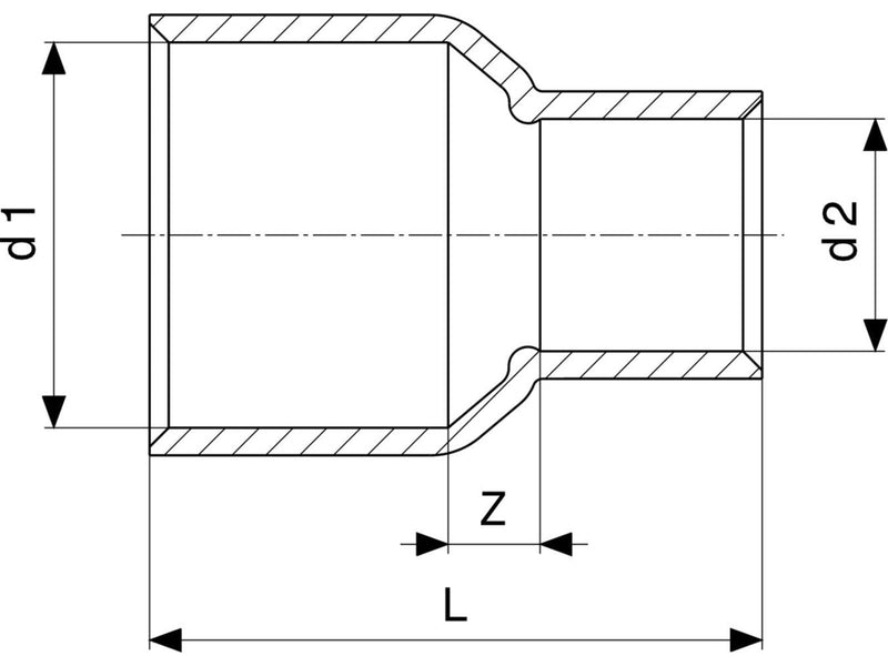 Viega Reduction sleeve 22 x 15 mm copper