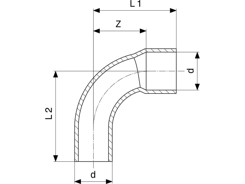 Viega Angle 90° nipple/sleeve 15 mm copper