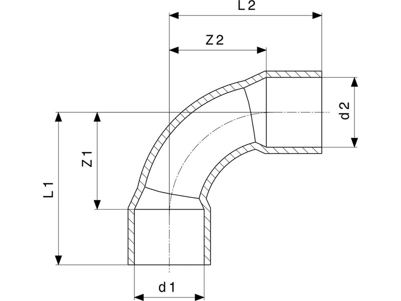 Viega Angle 90° m/m 22 mm copper