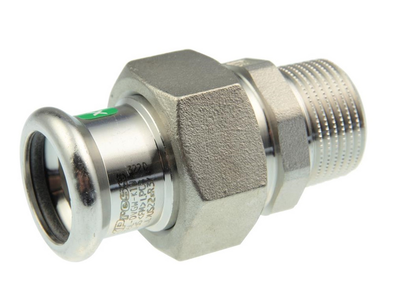 Vsh Fabrieken Vsh straight union male thread/press 54 mm x 2 stainless