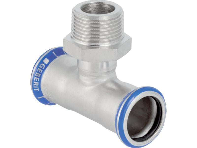 Geberit T-piece stst d35mmx1 1/4x35mm presmf/np stål rf/syref