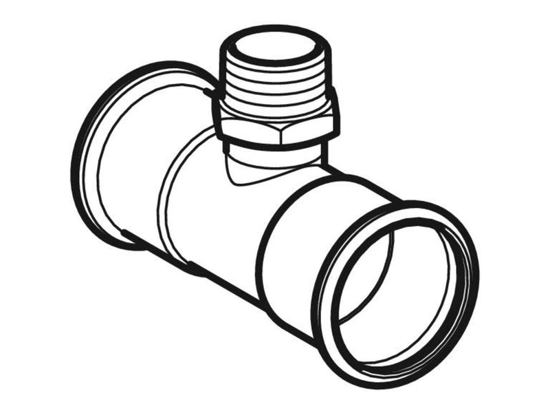 Geberit T-piece stst d35mmx1 1/4x35mm presmf/np stål rf/syref