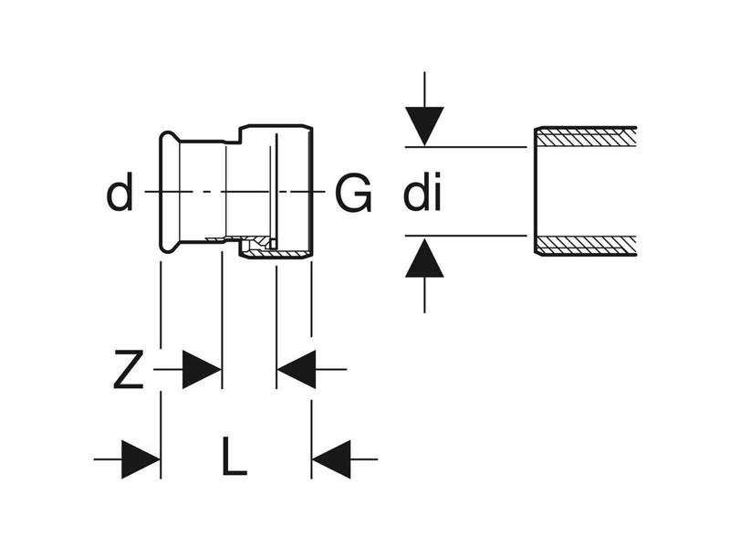 Geberit adapter d28mm g1 mapres