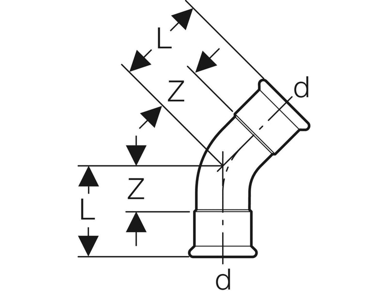 Geberit Bend cst 45g d42 zn-pl