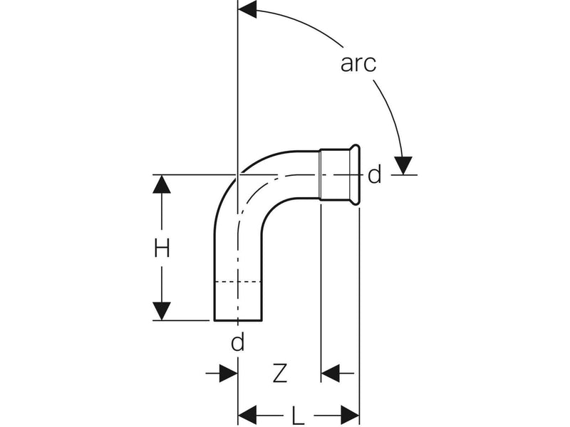 Geberit Bend w/ plend cst 90g d35 zn-pl