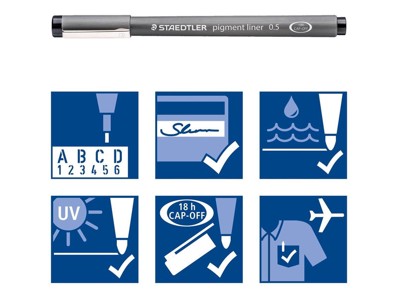 Staedtler Fineliner pigment liner black 8pcs