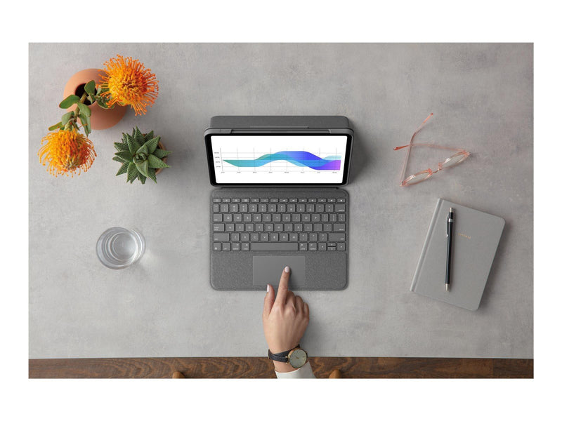 Logitech Folio Touch - Tastatur & Folio-Set - Englisch - UK - Grau