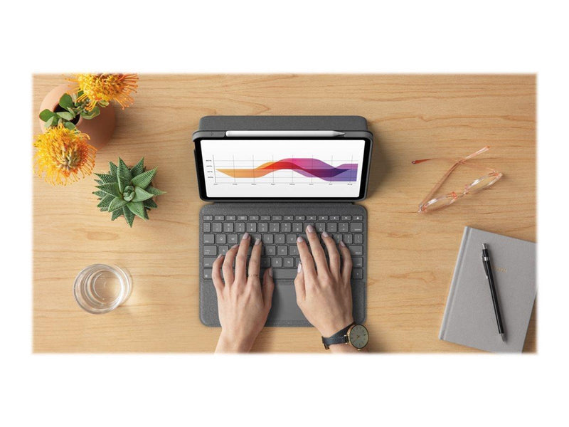 Logitech Folio Touch - Tastatur & Folio-Set - Englisch - UK - Grau
