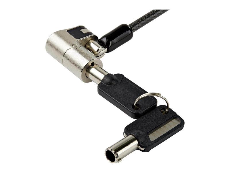 StarTech.com 6' (2m) 3-in-1 Universal Laptop Cable Lock - Keyed Security Lock for K-Slot Nano & Wedge Slot Desktop/Laptop - Anti