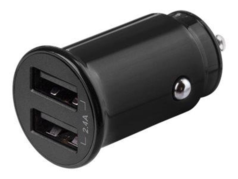 Deltaco 12/24 V USB car charger with compact size