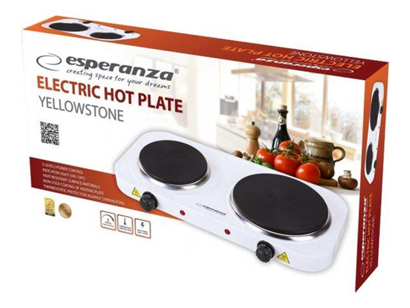 Esperanza YELLOWSTONE - electric hot plate - white