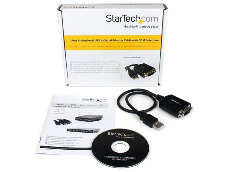 StarTech.com 1 Port Professional USB zu Serial Adapter Kabel mit COM Retention