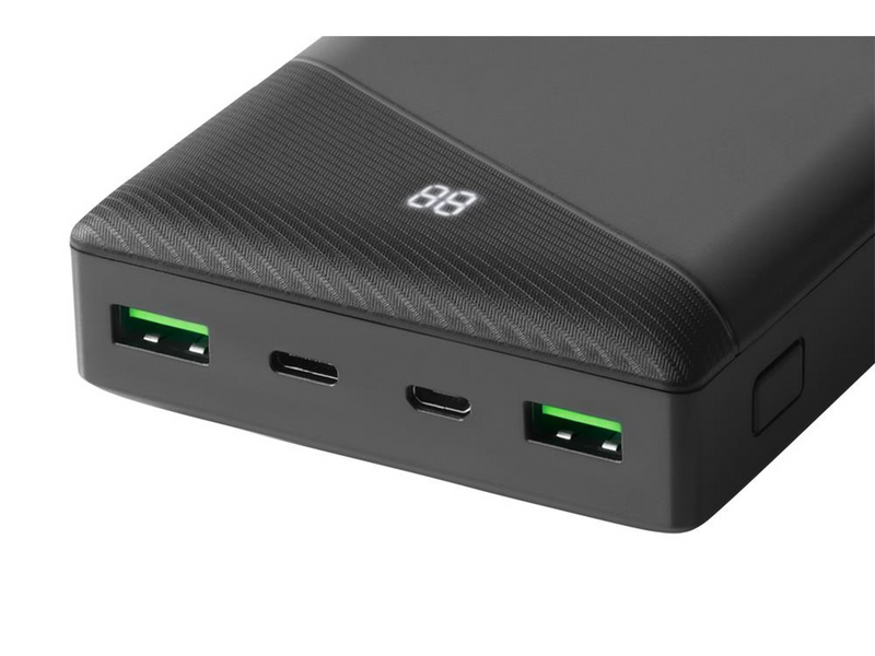 Deltaco Power bank 30000 mAh 3 A/18 W 111 Wh 2x Powerbank (Akku) - schwarz - 30 Wh