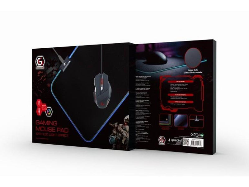 Gembird Gaming mouse pad with LED light effect - medium