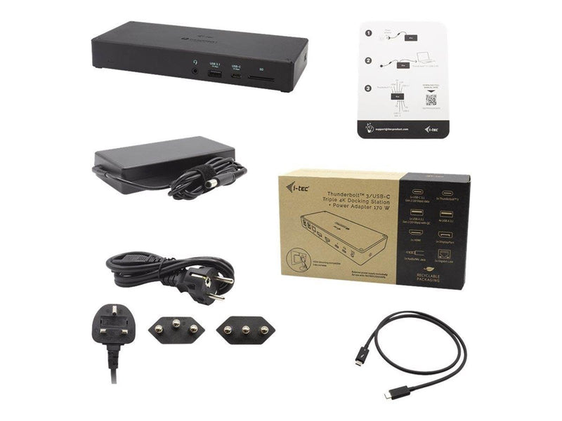 I-Tec Thunderbolt 3 3x Display Docking Station + Power Delivery 96W