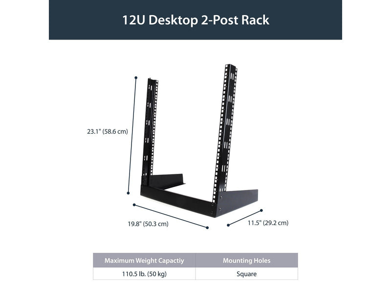 StarTech.com 12U 19in Desktop Open Frame 2 Post Rack - Relais Rack