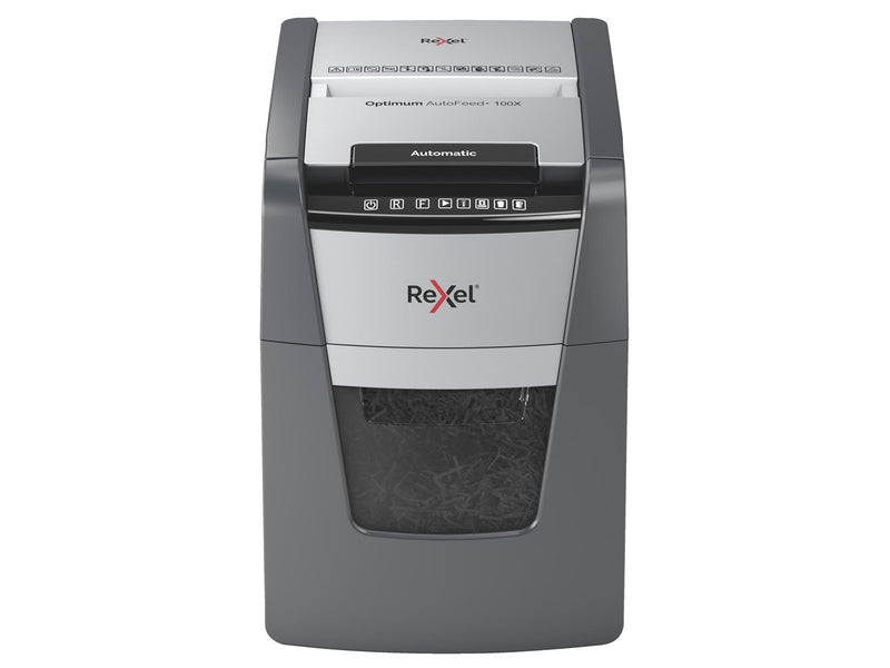Rexel Optimum AutoFeed+ 100X Automatischer Aktenvernichter Partikelschnitt, P4