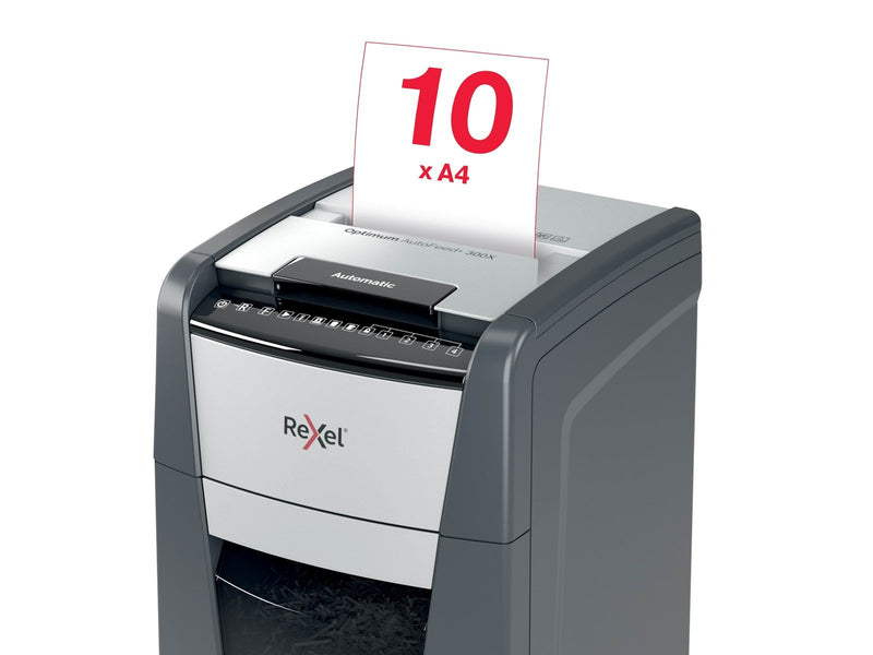 Rexel Optimum AutoFeed+ 300X Automatischer Aktenvernichter Partikelschnitt, P4
