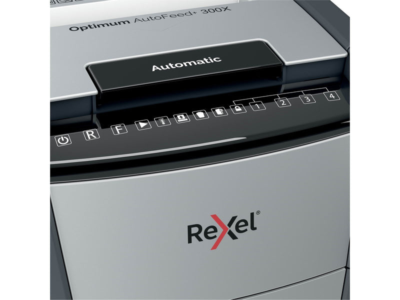 Rexel Optimum AutoFeed+ 300X Automatischer Aktenvernichter Partikelschnitt, P4