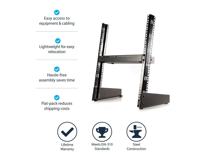 StarTech.com 12U 19in Desktop Open Frame 2 Post Rack - Relais Rack