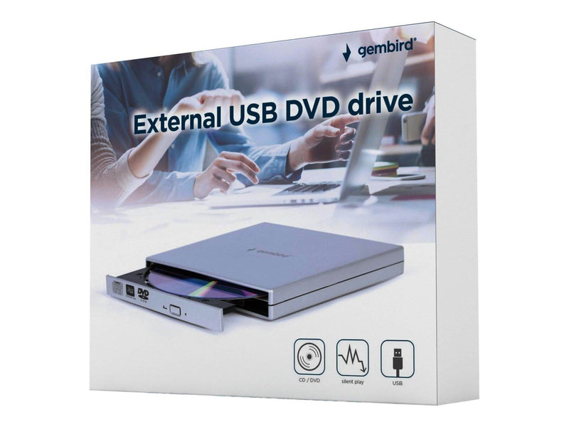 Gembird DVD-USB-02 - DVD±RW (±R DL) / DVD-RAM drive - USB 2.0 - external - DVD-RW (Brenner) - USB 2.0 - Silber