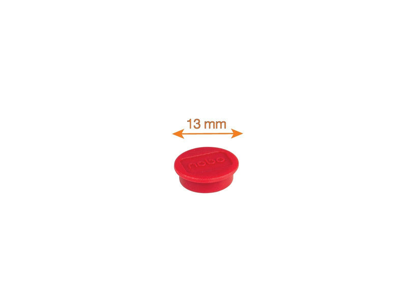 Nobo  Magnete, 13 mm, 10 Stück, schwarz Rot