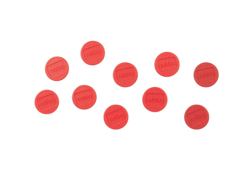 Nobo  Magnete, 13 mm, 10 Stück, schwarz Rot