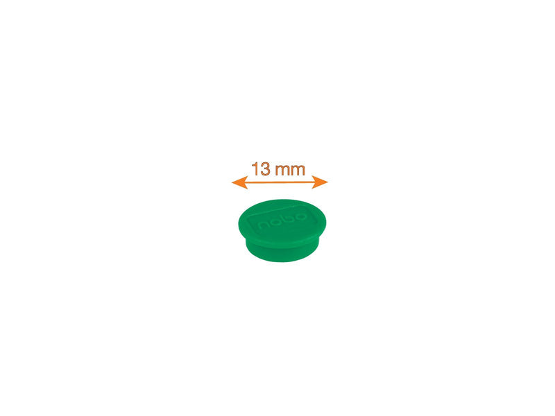 Nobo  Magnete, 13 mm, 10 Stück, schwarz Grün