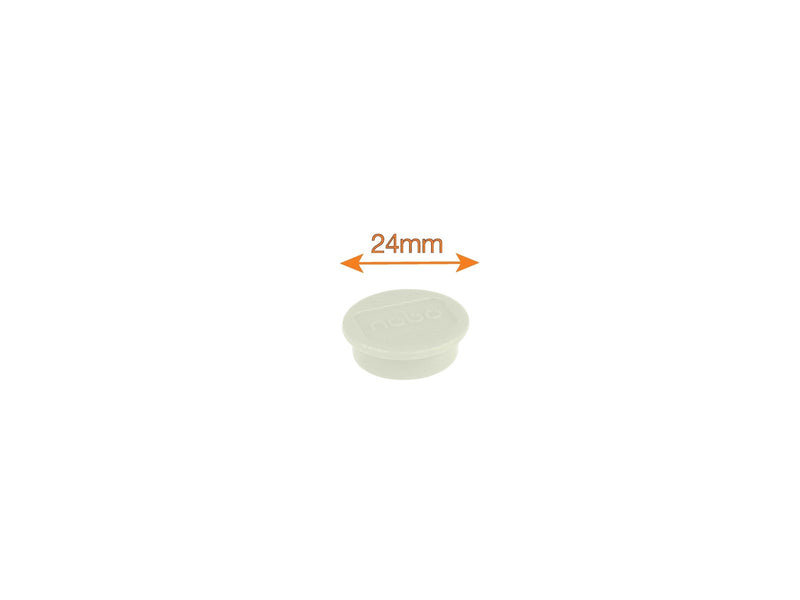 Nobo  Magnete, 24 mm, 10 Stück, farbig sortiert Weiß