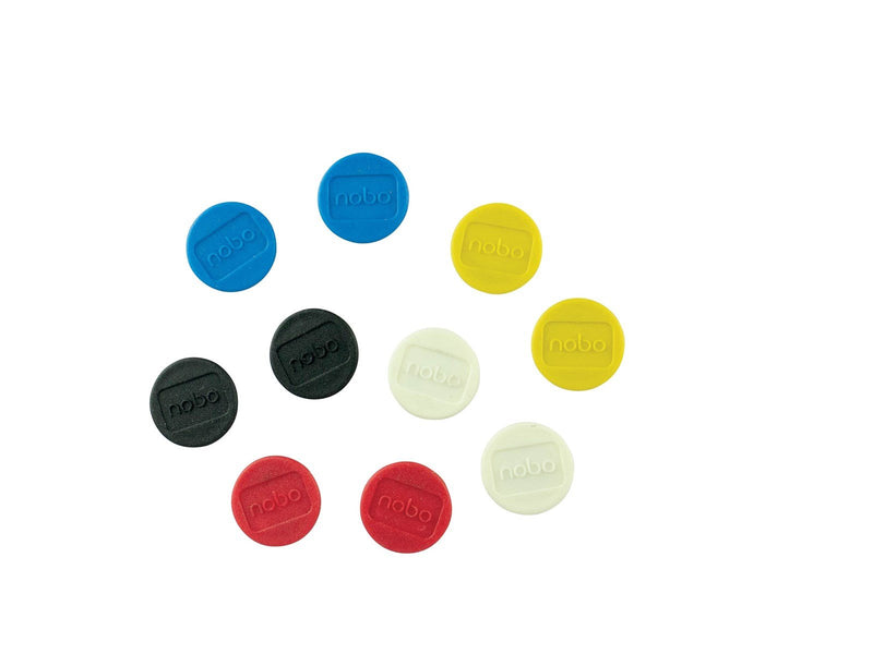 Nobo  Magnete, 24 mm, 10 Stück, farbig sortiert Sortiert