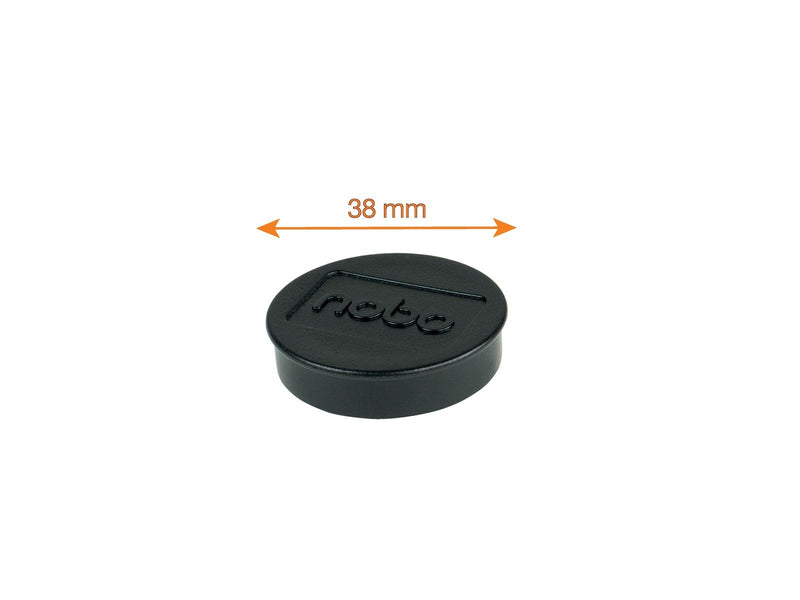 Nobo  Magnete, 38 mm, extra stark, 10 Stück, farbig sortiert Schwarz
